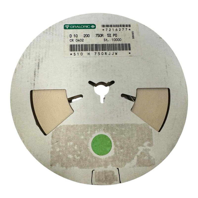 CR0402 SMD Resistor 750Ohm 750R 1/16W 1% [Qtyx3000]