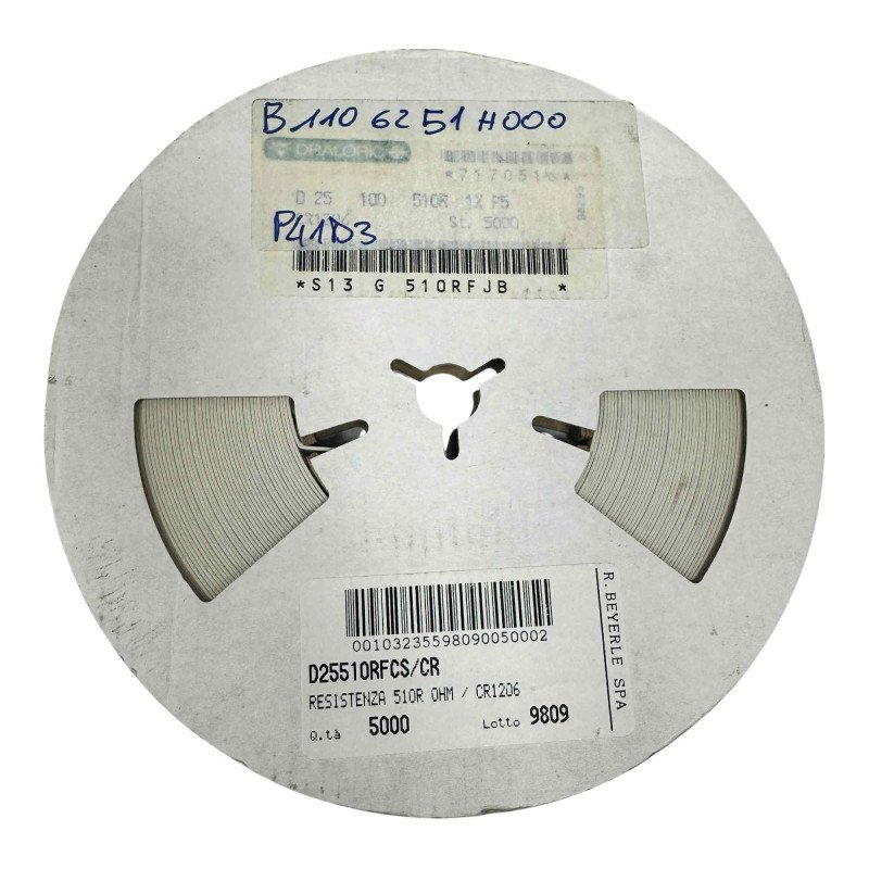 CR1206 Draloric SMD Resistor 510Ohm 510R 1/4W 1% [Qtyx5000]