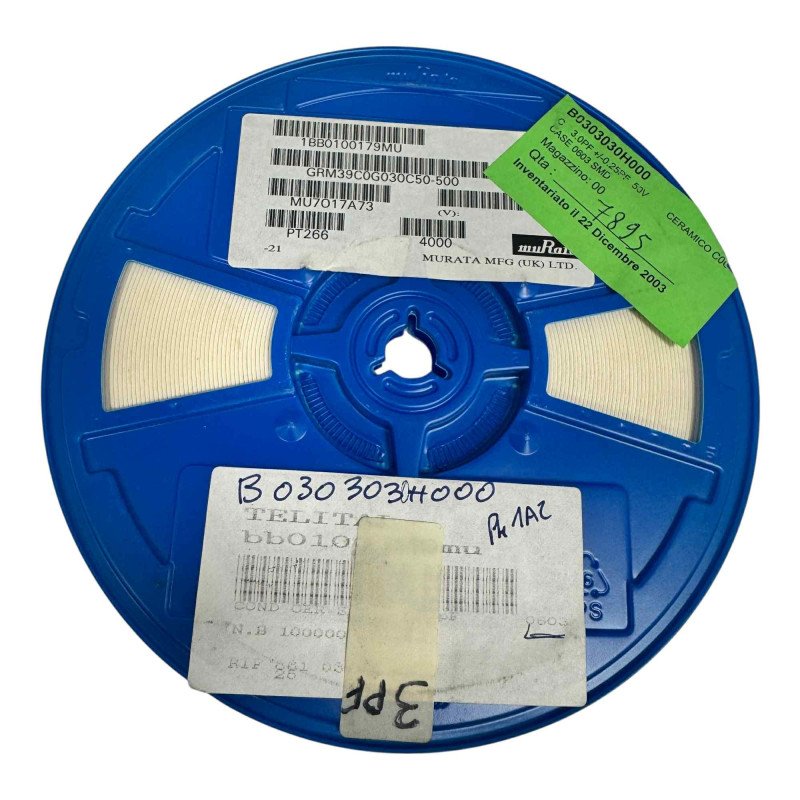 GRM39C0G030C50-500 Murata SMD/SMT Ceramic Capacitor 3pF 50V 5% [Qtyx4000]