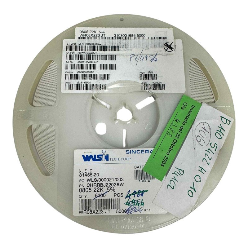 WR08X223 Walsin SMD Resistor 22Kohm 22K 1/4W 5% [Qtyx4800]