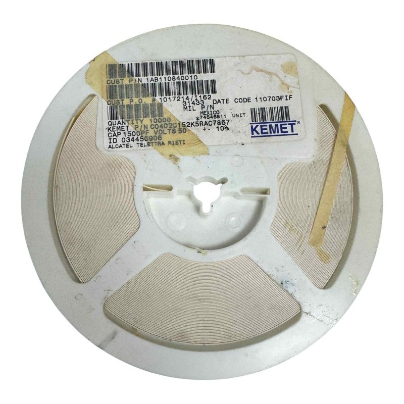 C0402C152K5RAC Kemet SMD Ceramic Capacitor 1500pF 50V 10% [Qtyx10000]