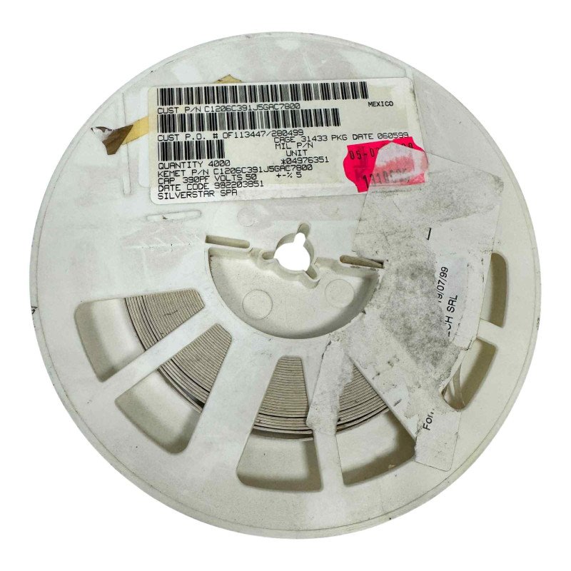 C1206C391J5GAC7800 Kemet SMD Ceramic Capacitor 390pF 50V 5% [Qtyx2600]