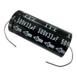 ITT Capacitor Axial Electrolytic 33uF 500V 51x22mm