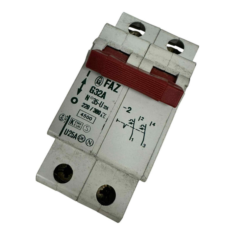G32A FAZ Klockner Moeller 2 Pole Circuit Breaker 32A 220V/380Vac