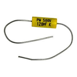 PW Capacitor Axial Film 120pF 500V 10.5x4.5mm