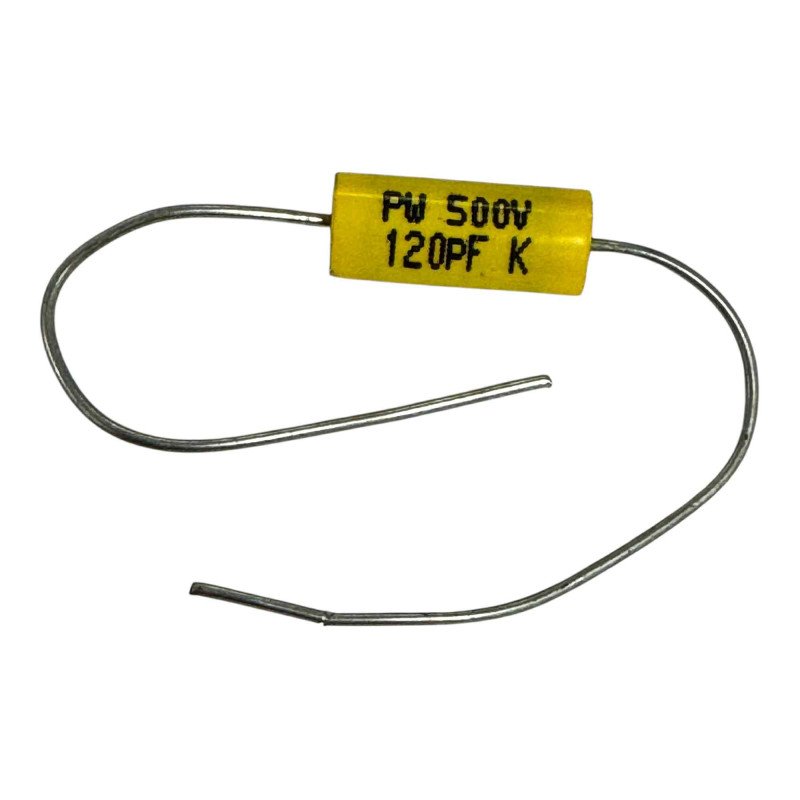 PW Capacitor Axial Film 120pF 500V 10.5x4.5mm