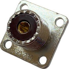 V7511K Ultimax SO-239 UHF (f) Panel Mount 4-Hole Rf Coaxial Connector Bakelite