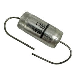 Mial Capacitor Polystyrene Axial Film 4.7nF 4700pF 630V 20x10mm