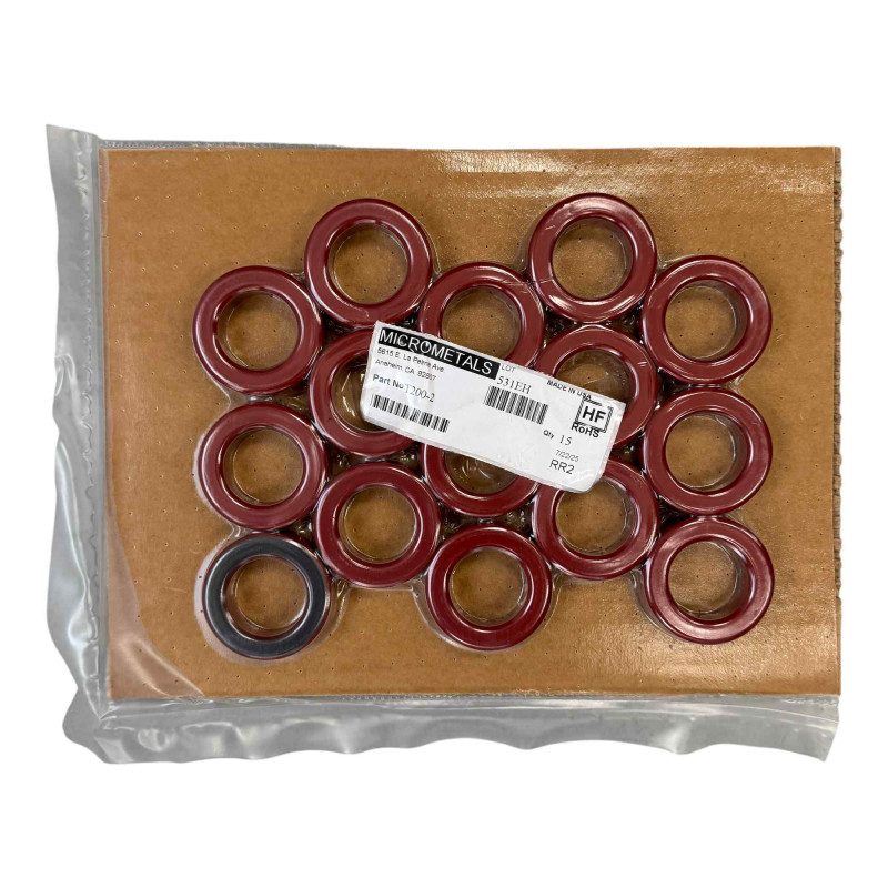 T200-2 Micrometals Iron Powder Toroid Core 0.25-20MHz Made in USA