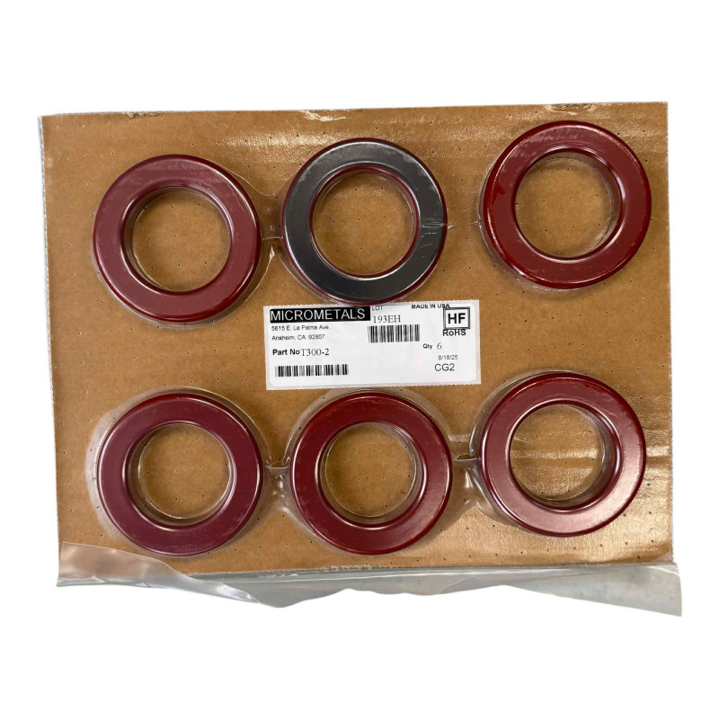 T300-2 Micrometals Iron Powder Toroid Core 0.25-20MHz Made in USA