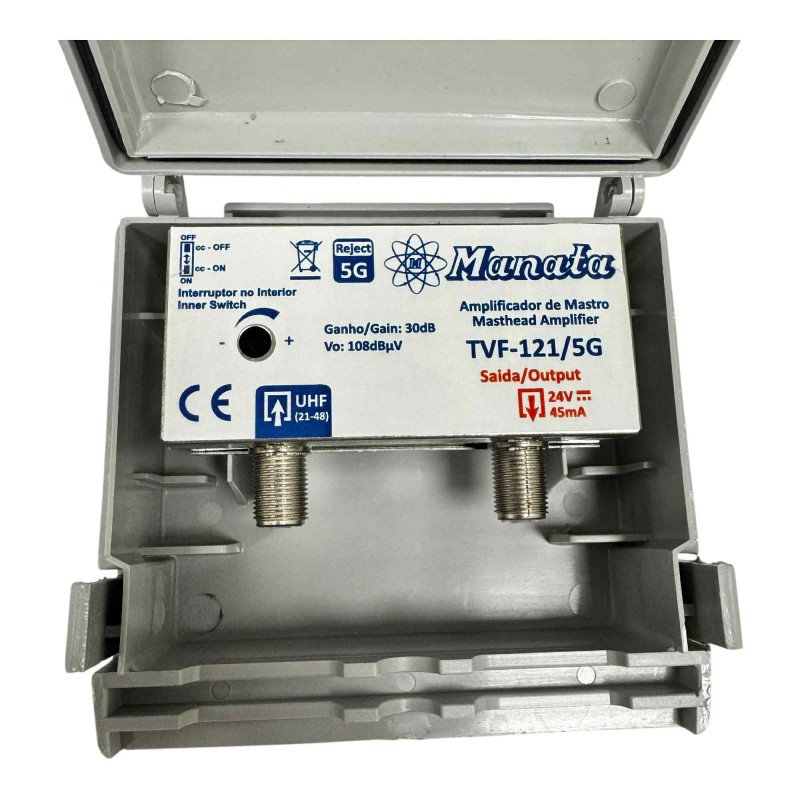 TVF-121/5G Manata UHF Antenna Amplifier 30dB 108dbV