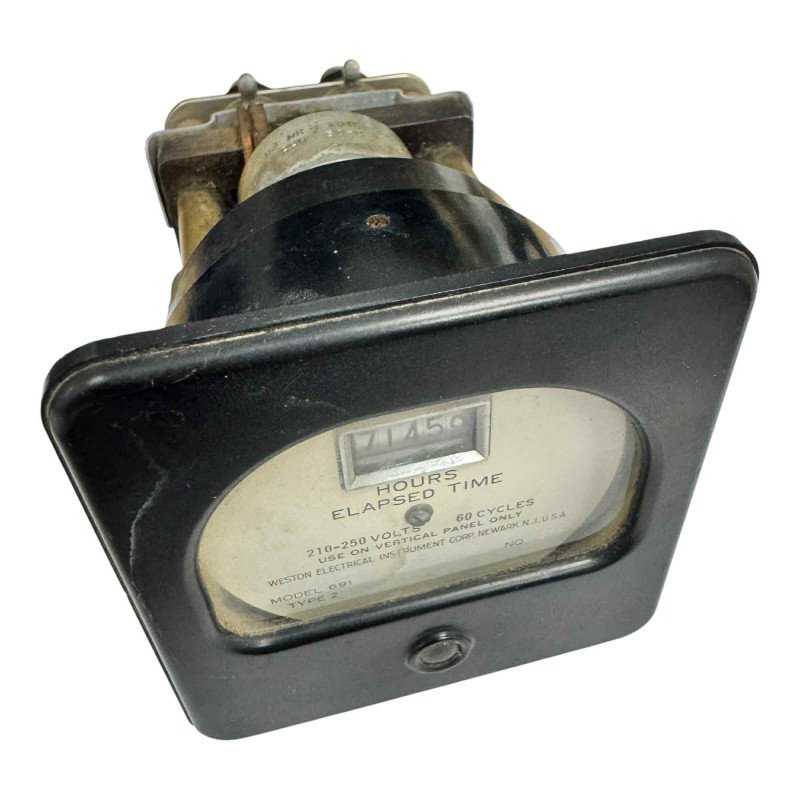 691 Model Weston Analog Panel Meter Hours Elapsed Time Meter 210-250V 60Hz 80x76.5mm
