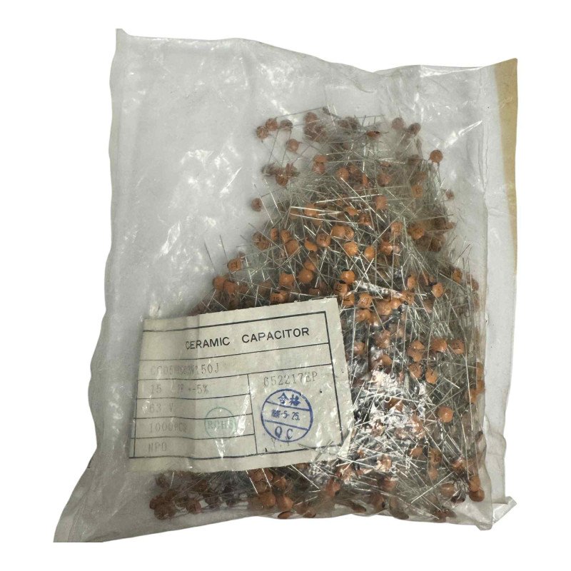 CC05NP063V150J Capacitor Radial Ceramic 15pF 63V 5% [Qtyx1000]