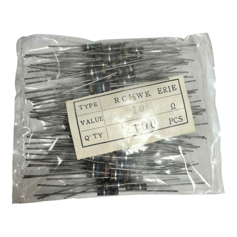 Errie Resistor Carbon Film 10Mohm 10M 1/2W 10% [Qtyx100]