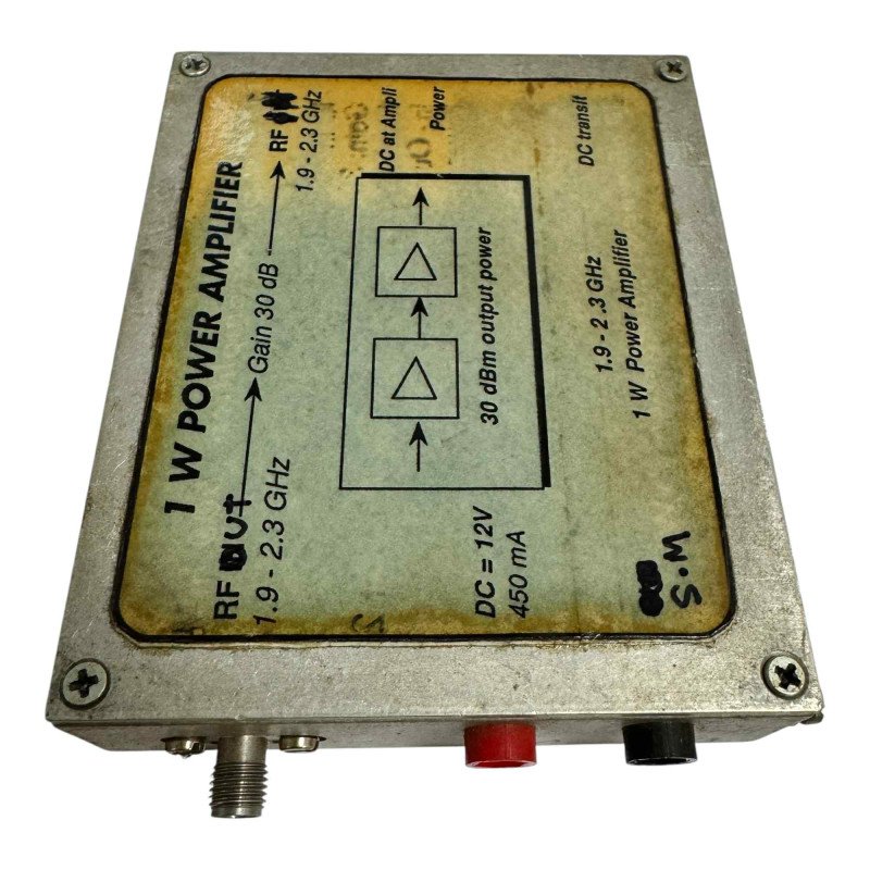 RF Power Amplifier 1W 1.9-2.3GHz 30dB 12Vdc 450mA SMA(F-F)