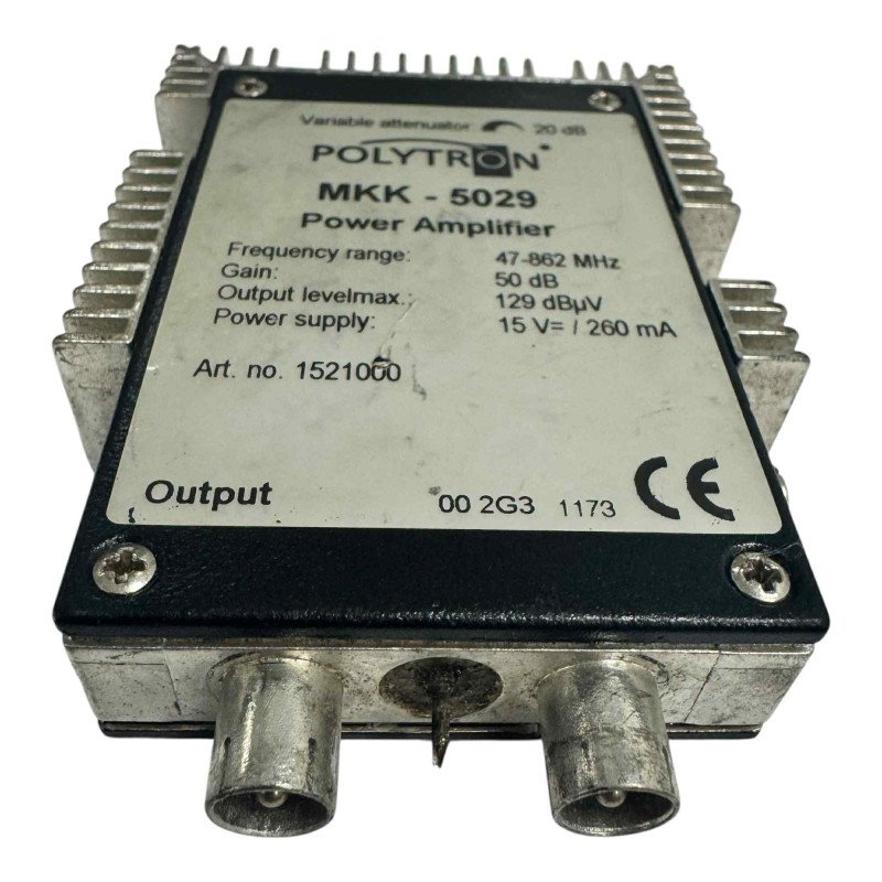 MKK-5029 Politron Power Amplifier 47-862MHz 50dB 15Vdc