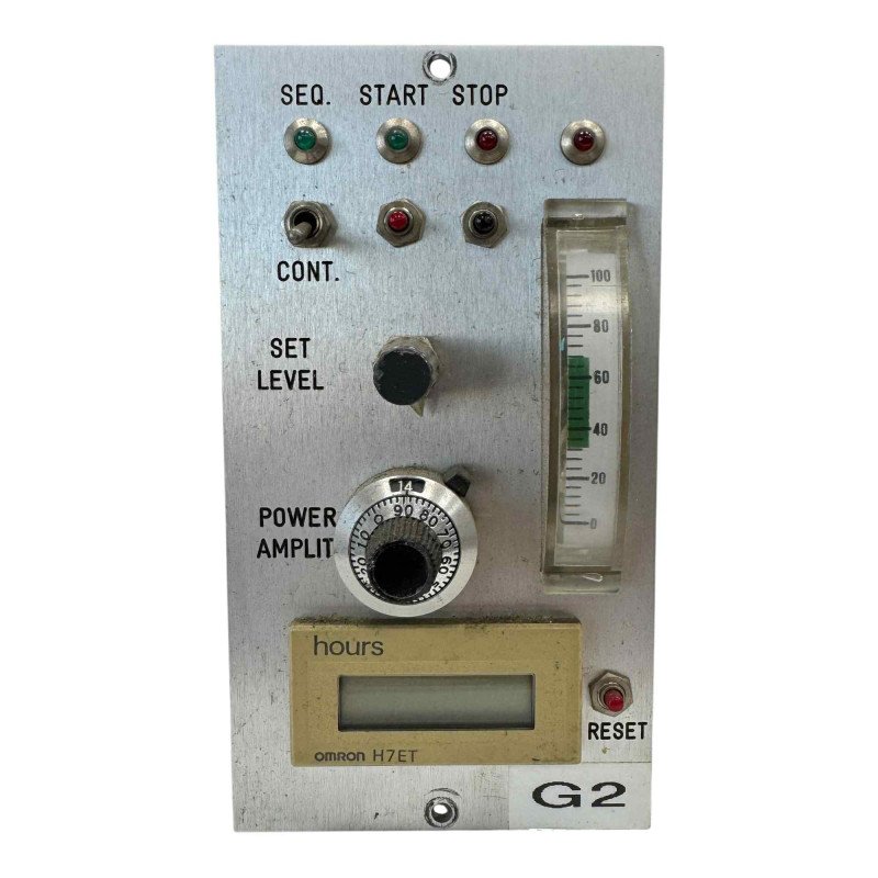 Industrial Control Module with Omron H7ET Hour Meter Power Amplifier Sequencer Panel