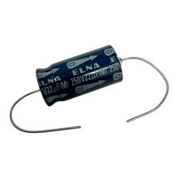Elna Capacitor Axial Electrolytic 22uF 250V 25.5x12.5mm