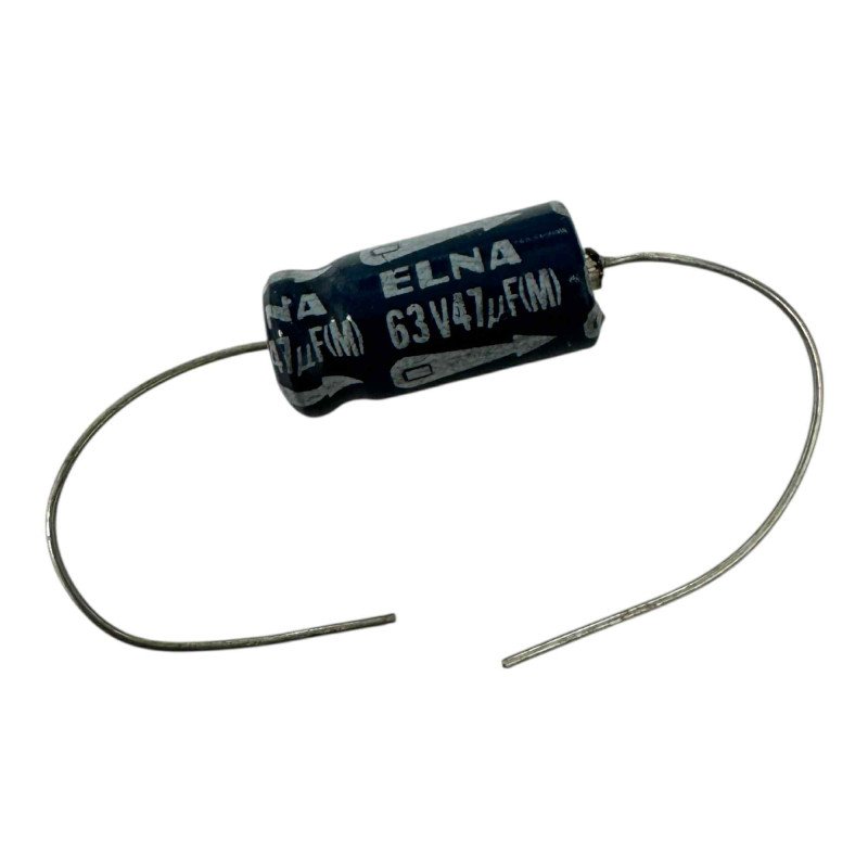 Elna Capacitor Axial Electrolytic 47uF 63V 17x8mm