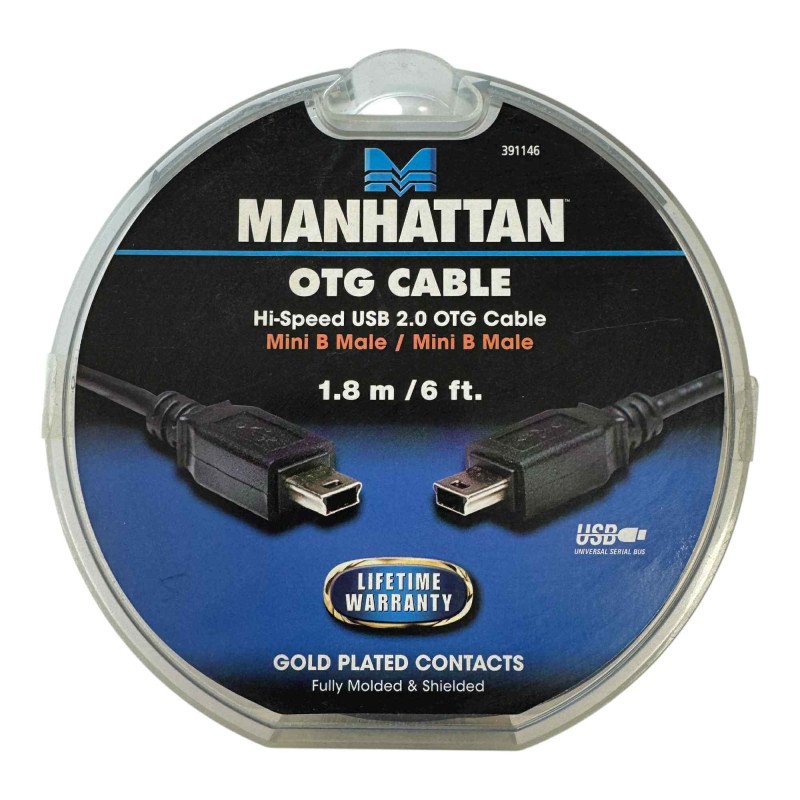 391146 Manhattan Computer Cable Hi-Speed USB 2.0 Mini B Male 1.8m/6ft