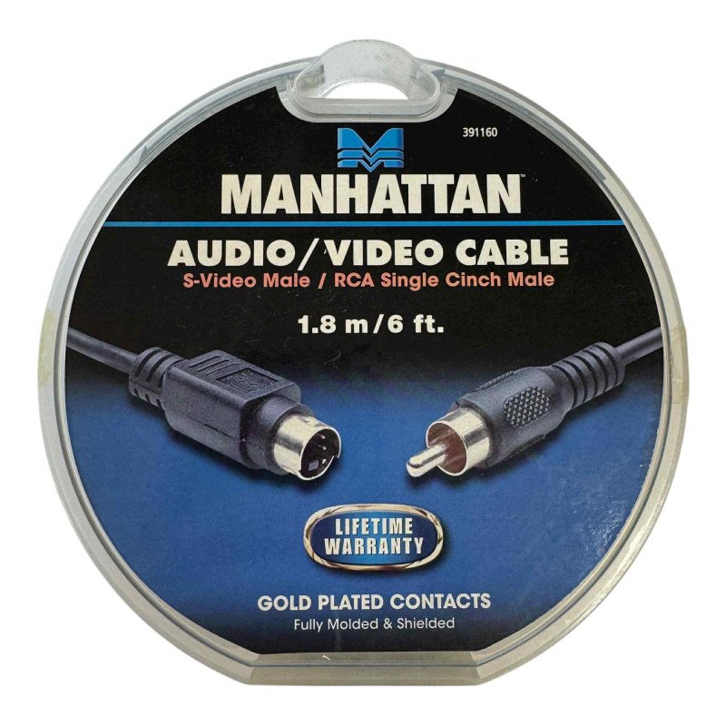 391160 Manhattan Audio Video Cable S Video Male / RCA Single Cinch Male 1.8m/6ft