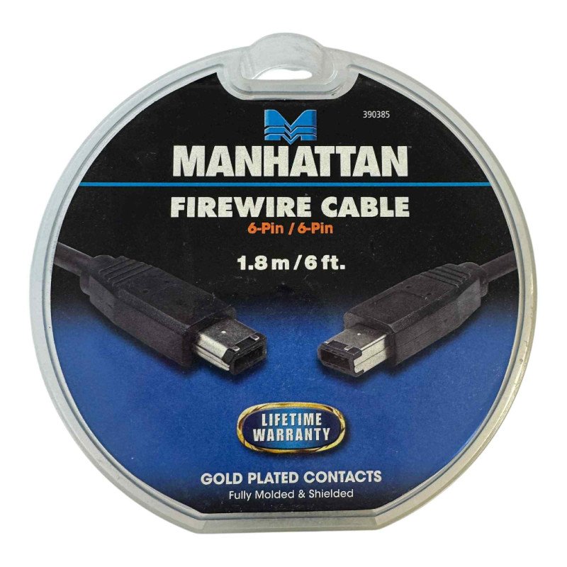 390385 Manhattan Computer Cable Firewire 6 pin / 6 pin 1.8m/6ft