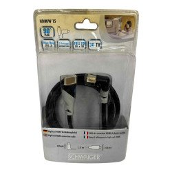 HDMIW15 Schwaiger HDMI Cable - HDMI 90° Plug with Ethernet 1.5m