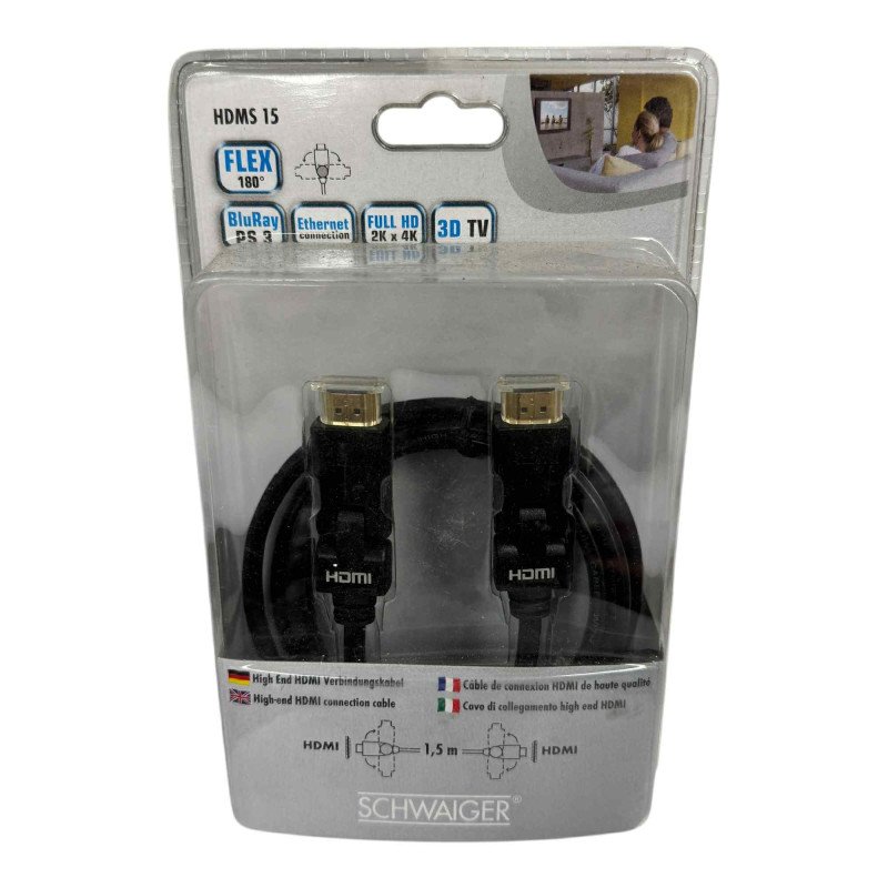 HDMS15 Schwaiger HDMI 90° Plug with Ethernet 1.5M