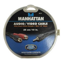 390774 Manhattan RCA Dual Cinch Female - Mini 1/8" Male 3.5mm 25cm