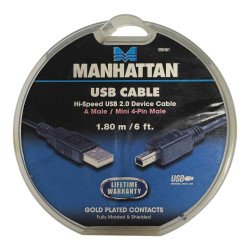 390361 Manhattan USB A to Mini-USB 4pin Male - Male 1.8m/6ft