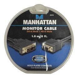 390705 Manhattan DVI-A male to VGA male Cable 1.8m/6ft