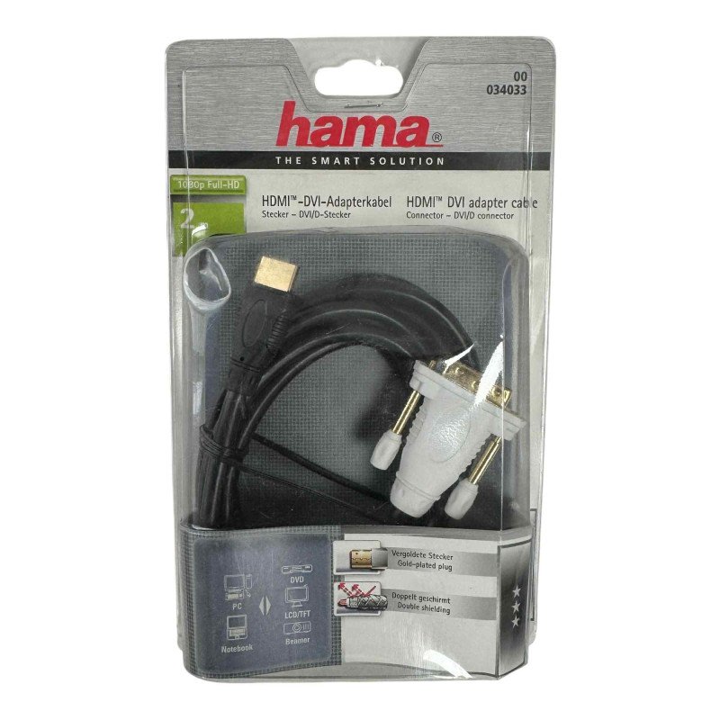 00034033 Hama High Speed HDMI Adapter Cable - DVI/D 1.8m
