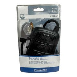 SVC8083 Schwaiger 3 Way Scart Splitter Double Shielded Switchable