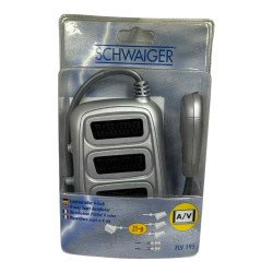 FLV195 Schwaiger 4 Way (3+1) Scart Splitter Double Shielded Switchable