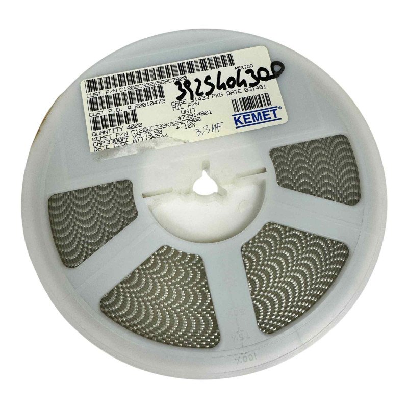 C1206C332K5GAC7800 Kemet SMD Ceramic Capacitor 3.3nF 3300pF 50V 10% [QtyX4000]