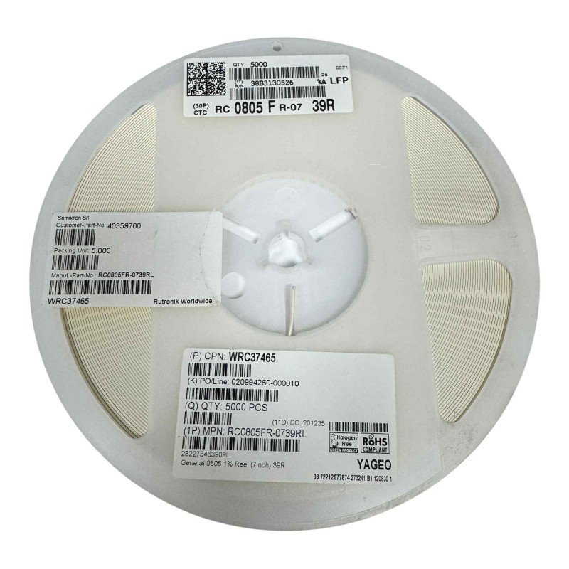 RC0805FR-0739RL Yageo SMD Resistor 39Ohm 39R 1/8W 1% [Qtyx5000]