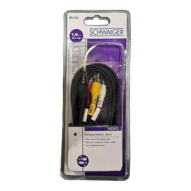 TFS1115 Schwaiger Video Connection Cable 4 Pin 1.5m