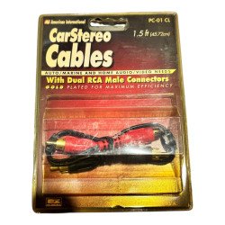 PC-01CL Gold Plated Dual RCA Male Connector Cable 1.5ft