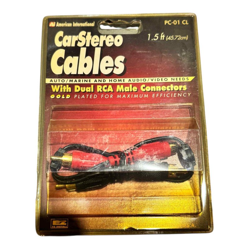 PC-01CL Gold Plated Dual RCA Male Connector Cable 1.5ft