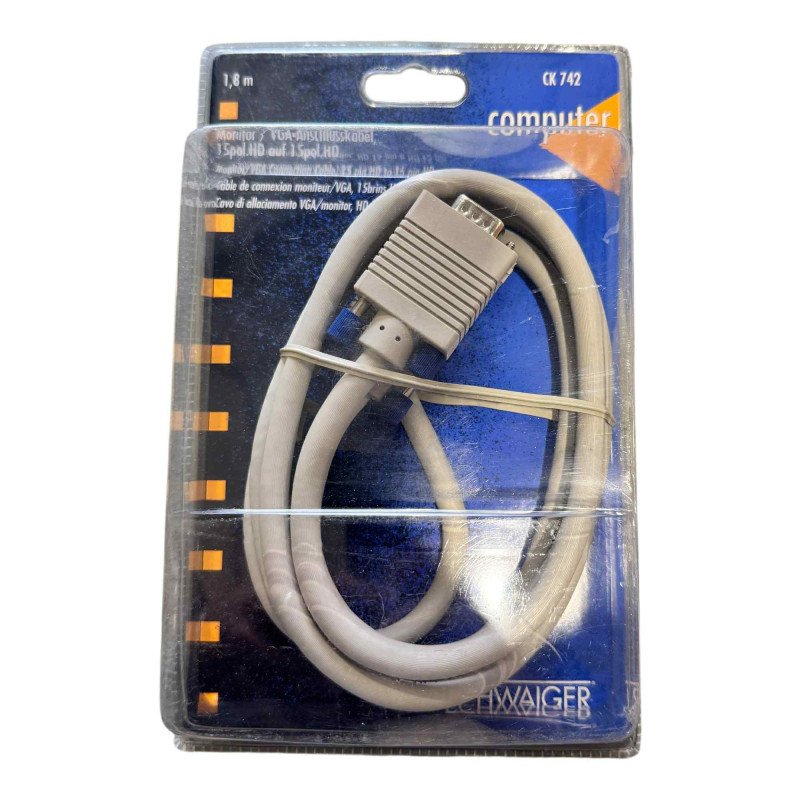 CK742 Schwaiger Monitor Cable VGA To VGA Male 1.8m