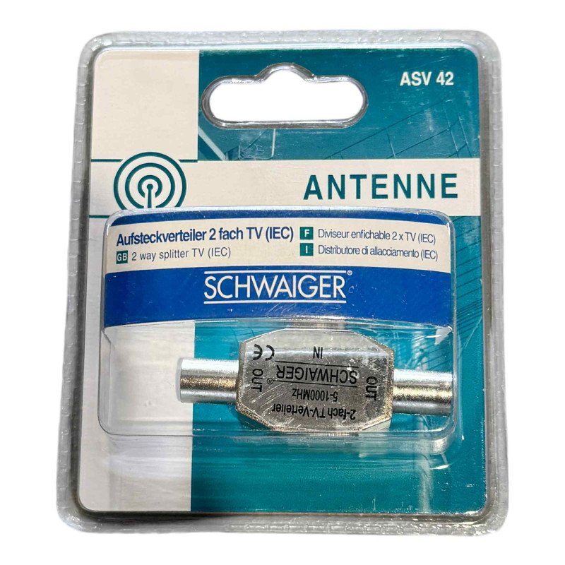 ASV42 Schwaiger 2 Way TV Antenna Splitter 5-1000MHz