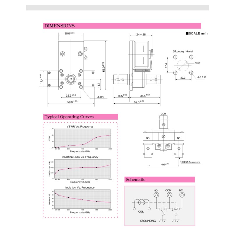 CX540D Tohtsu SPDT Coaxial RF Relay Switch 12VDC DC–1GHz