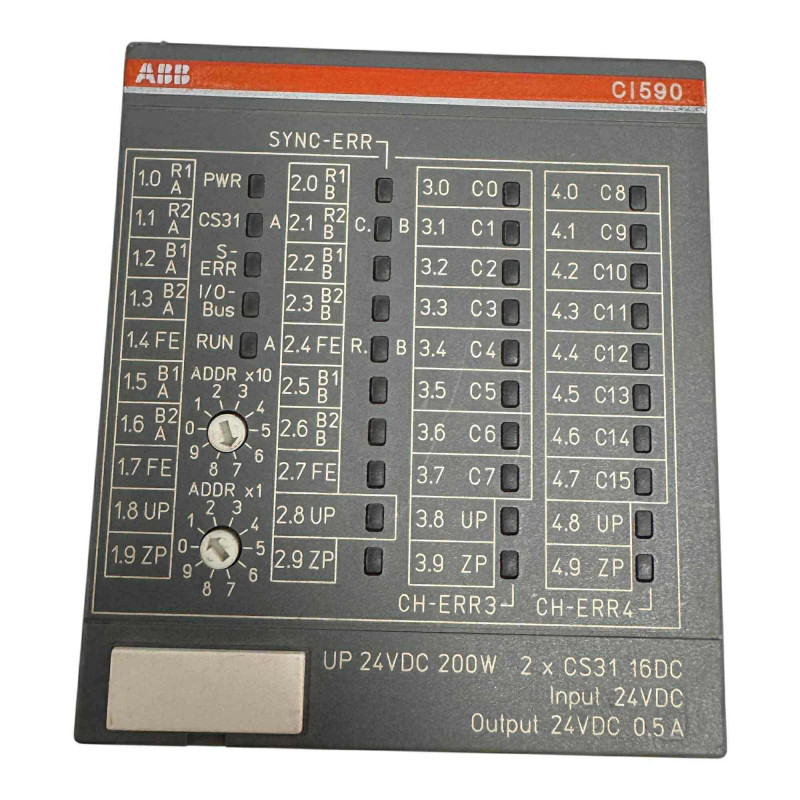 C1590-CS31-HA ABB S500 Interface Redundant Bus Module 1SAP221100R0001 24Vdc/0.5A