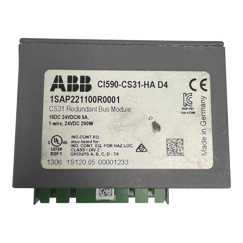 C1590-CS31-HA ABB S500 Interface Redundant Bus Module 1SAP221100R0001 24Vdc/0.5A