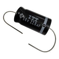ITT Capacitor Axial Electrolytic 220uF 50V 32x16mm