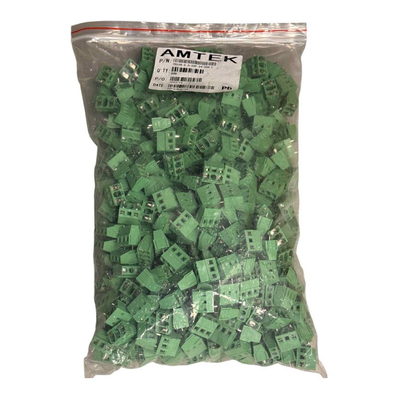 TB128-5.0-03P-24-00A-L Amtek Terminal Block Connector 2 Position Single Row [Qtyx500]