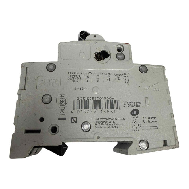 S202-C6 ABB Circuit Breaker 2 Pole 400Vac
