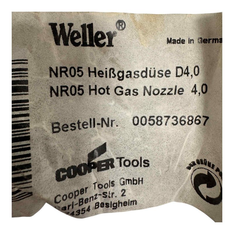 0058736867 Weller NR05 Series Interchangeable Hot Air Round Nozzle for HAP2 and HAP3 Hot Iron 4mm