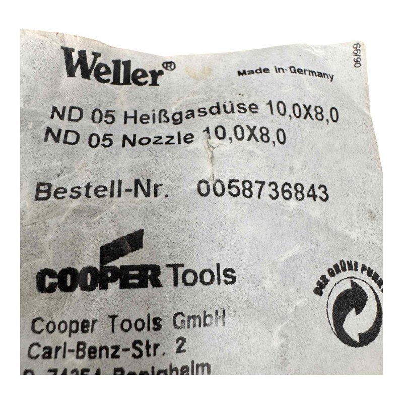 0058736843 Weller ND05 Series Hot Gas 2-Sided Nozzle for HAP2/HAP3 Hot Air Iron 10x8.0mm