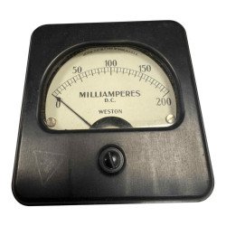 3F901-10 Weston Rectangular Analog Panel Meter Ammeter 0-200mA 80x76.5mm